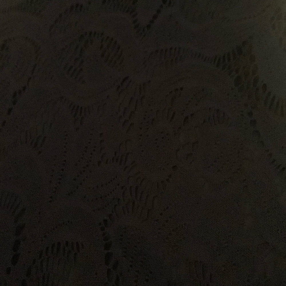 Navy dress / lace fabric overlay